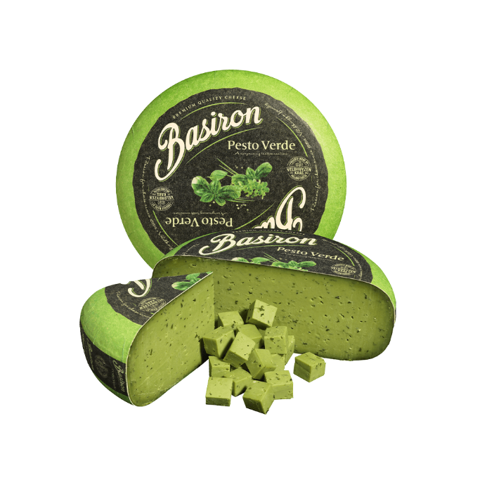 Basiron Pesto Verde – Fromage au Basilic & Ail (Gouda Hollandais)