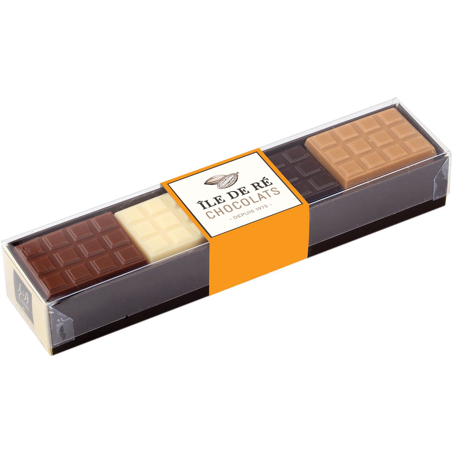 Réglette de mini tablettes de chocolat assorties – Île de Ré Chocolats