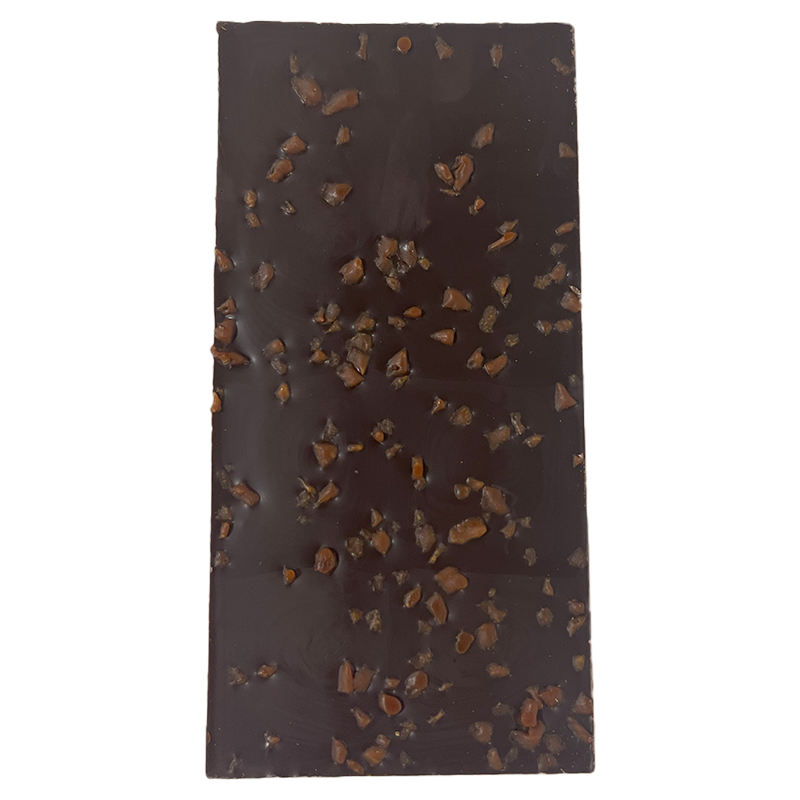 Tablette de chocolat noir 67% aux éclats de caramel – Île de Ré Chocolats