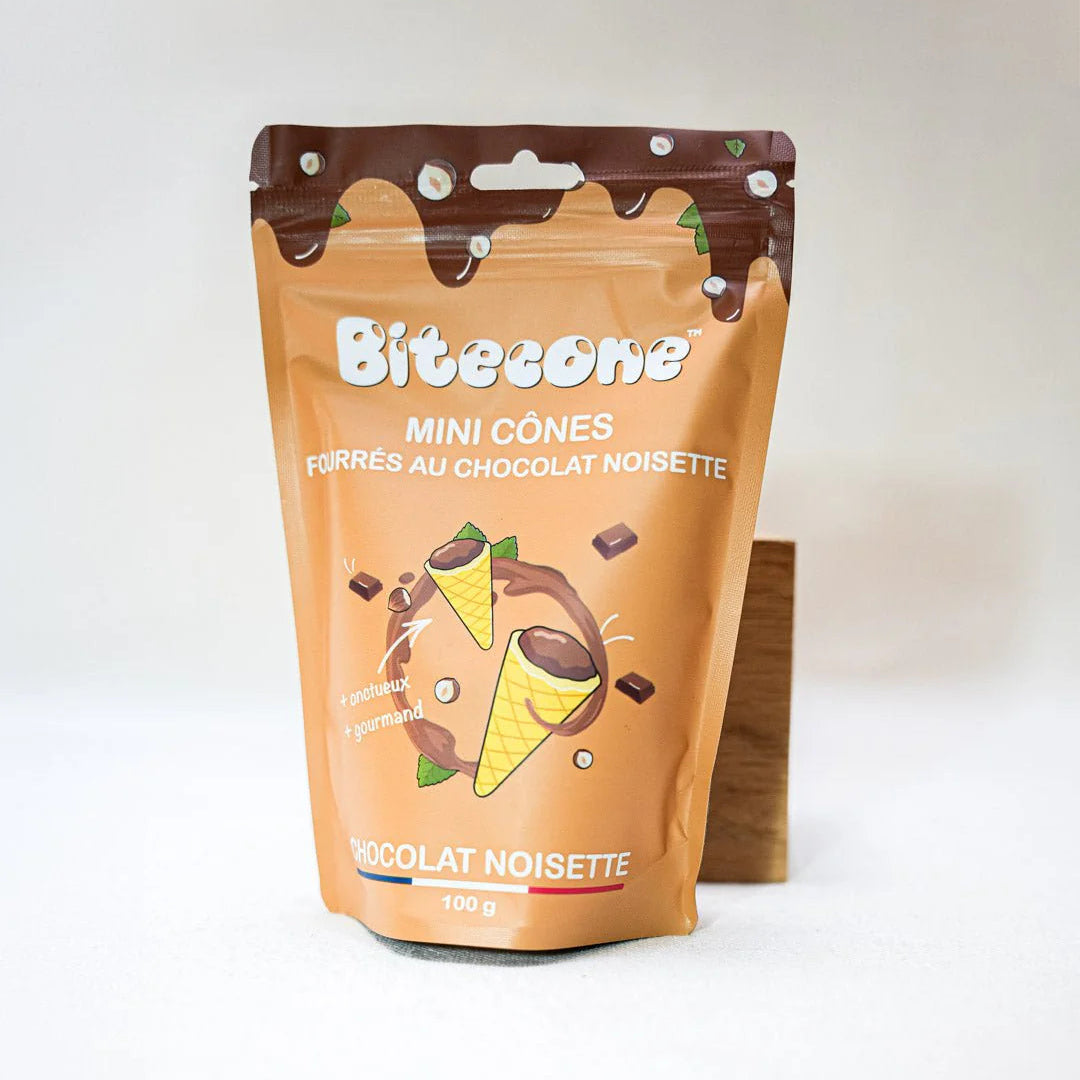 Mini Cônes Chocolat Noisette Bitecone – Bouchées Croquantes & Fondantes