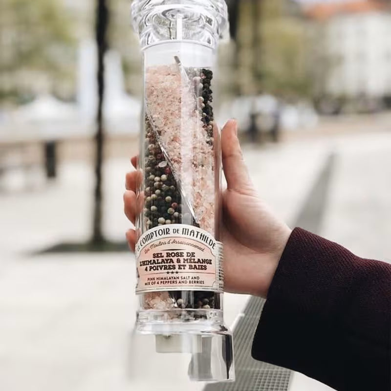 Moulin XL Sel Rose de l’Himalaya & Sel Halite | Assaisonnement Gourmet